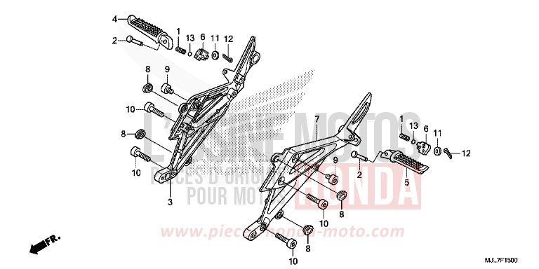 MARCHEPIED SELLE TANDEM de Integra 750 PEARL GLARE WHITE (NHB53) 2014